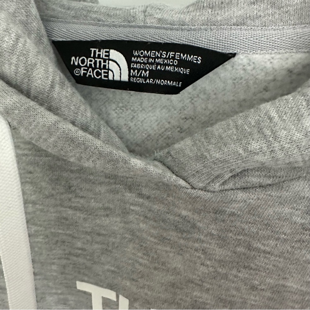 The North Face Heather Gray Logo Hoodie with Kangaroo Pocket Size M Women’s - Picture 3 of 3